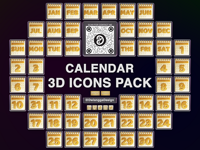 Calendar 3D Icons Illustration 3d icons planner