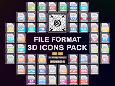 File Format 3D Icons Illustration 3d icons folder