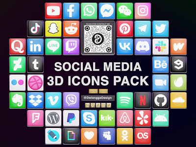 Social Media Logo 3D icons illustration 3d icons application