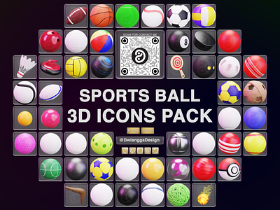 Sports Ball 3D icons illustration