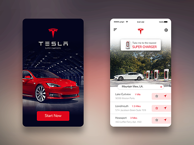 Tesla Super Chargers App app ios super charges tesla ui