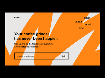 kafee. landing page design landing page web design website