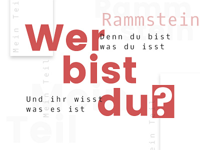 Rammstein grey rammstein red text typography