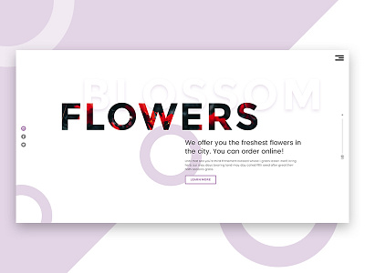 Flowers Shop design flowers header purple ui white