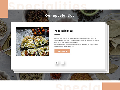 Specialities restaurant section specialities template ui ux vegetarian