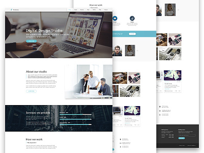 Business blue business homepage landing template ui ux white