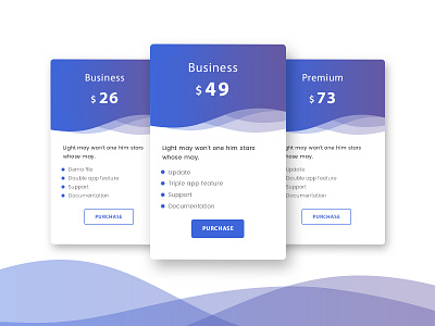 Cloudy Pricing blue curves design gradient marketing pricing purple section ui ux