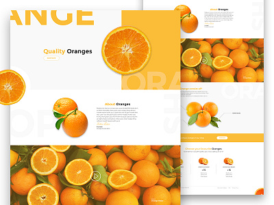 Orange Website fruit grey header landing orange ui website