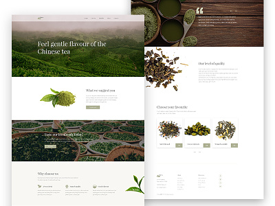 Tea design green homepage landing tea template ui ux web website