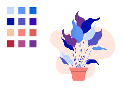 Flower in a pot blues flower illustration illustration illustrator pastel colors vector vector illustration