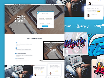 Skycord Inc. Portfolio clean theme website creative design portfolio ui ux concept studio template web