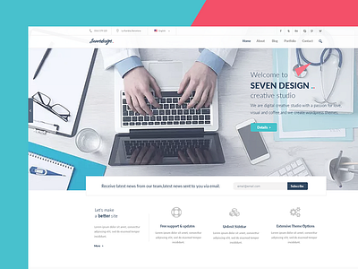 Sevendesign - Simple Portfolio Design clean creative design flat grid mockup portfolio simple studio ui ux web