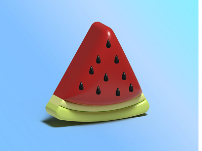 Watermelon 3d friut graphic design illustration illustrator ui watermelon