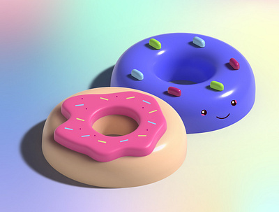 Happy donuts 3d bake branding design donut food graphic design illustration illustrator sweet ui web