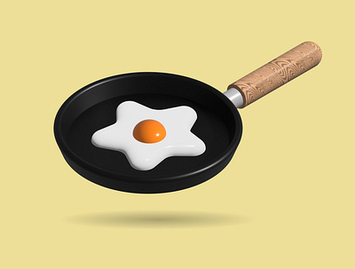 Tasty breakfast 3d branding breakfast design egg graphic design illustration illustrator logo motion graphics pan ui vector web
