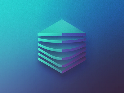 Layers gradient hexagon icon layers logo vibrant