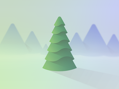Pine Tree 2.5d fog game illustration mountains tree