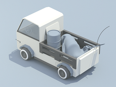 Work truck 3d 4x4 c4d camper model render snorkel tires truck utility vehicle
