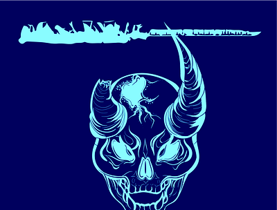 Skull Logo_Blue app art artist blue branding design graphic design illustration logo skull typography ui ux vector