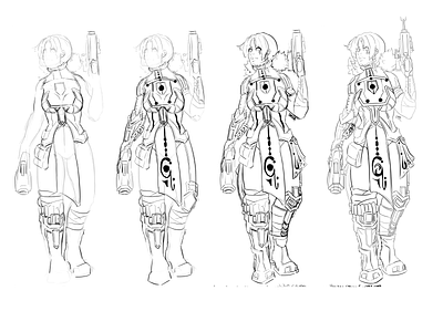 Character Design Steps to LineArt