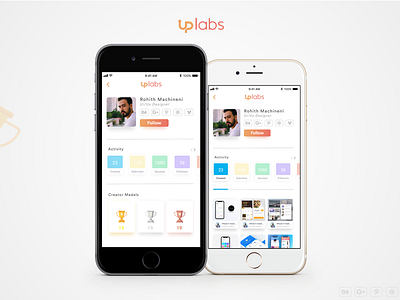Uplabs App Profile Page adobe xd concept creative design ui uiux uplabs userinterface ux uxdesign