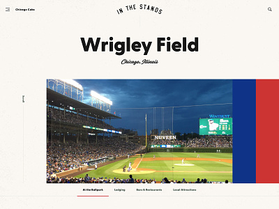 In the Stands Detail Page art direction baseball layout madeinwebflow simple design ui ui ux web design webflow website