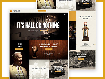 Toyota Hall of Fame - Homepage art direction interface design web design