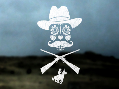 Sugar Skull Cowboy cowboy guns screen print sugar skull unicorn