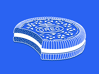 Milk's Favorite Cookie amber anderson amber designs things blue cookie first shot illustration illustrator line drawing oreo snacks sweets vector