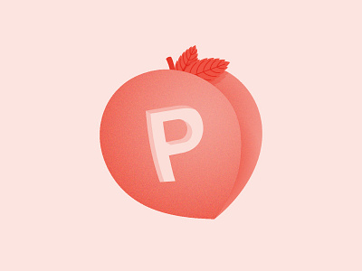 P / 36 Days Of Type 36daysoftype dropcap fruit illustration letter lettering p peach type typography