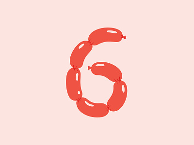 6 / 36 Days Of Type 36daysoftype 6 balloons dropcap illustration letter lettering sausage type typography
