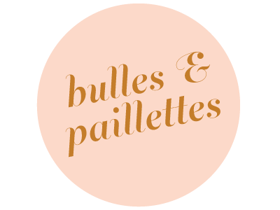 bubbles & glitter bubbles champagne gold lettering logo pink typography