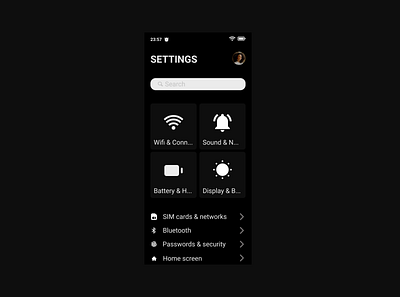 Settings Concept design figma redesign settings ui