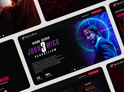 Rocket Movies art cinema design figma mockup movie redesign ui