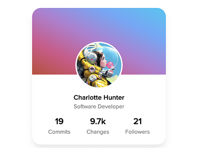 Modern profile card art astronaut card component concept css design figma modern profile social media style ui