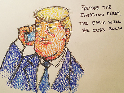 Trumps Secret Mission cartoon illustration political trump