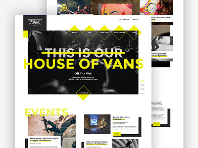 House of Vans concept redesign skateboarding underground vans web design