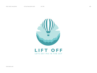 Lift Off (Logo challenge 002) daily logo challenge flat design hot air balloon lift off logo