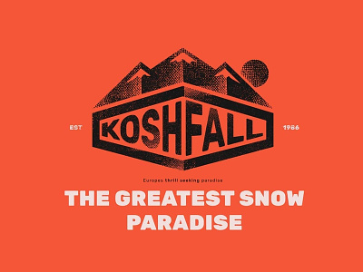Kosh Fall distressed logo logotype mountains skiing snow snowboarding