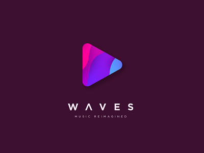 Waves Logo branding gradient logo logo a day music