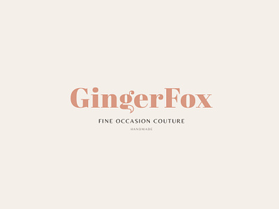 GingerFox branding bridal couture fox ginger handmade logo wedding