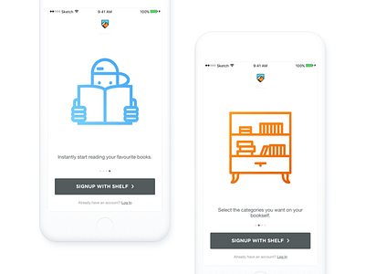 Shelf — Onboarding (Part 1) android app ios mobile onboarding sign in sign up welcome