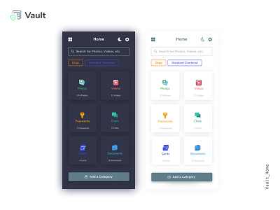 Vault | Home android cloud data ios mobile app security ui ux vault