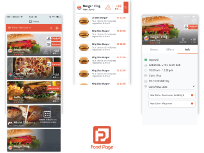Foodpage App Design app art bar icons food home input list of cards menu message rating ui ux