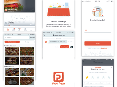 Foodpage App Design app art bar icons food home input message rating ui ux