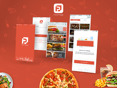FoodPage app branding fast food food home delivery ios screens ui ui ux