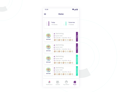 Home adreeb app appdesign learning scheduling school timeline timemanagment timetracking trainer ui ux
