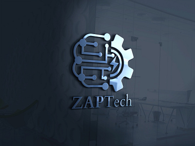 Technology Company Logo ZAPTECH adobe illustrator adobe photoshop branding design graphic design logo vector