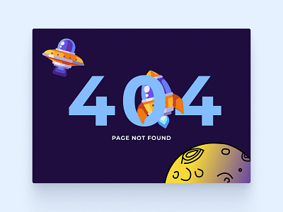 404 page not found 404 design page not found planets rocket space ui