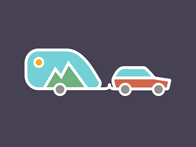 Take it with you... car caravan graphic illustration landscape logo nature van